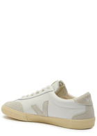 Veja Volley Panelled Grained Leather Sneakers White