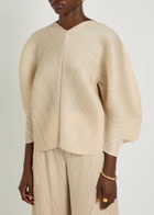 Pleats Please Issey Miyake Pleated Sculpted Woven top - Beige - One Size