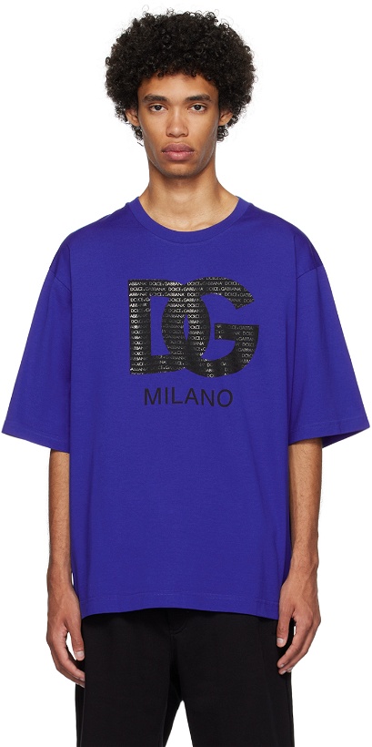 Photo: Dolce & Gabbana Blue 'DG Milano' T-Shirt
