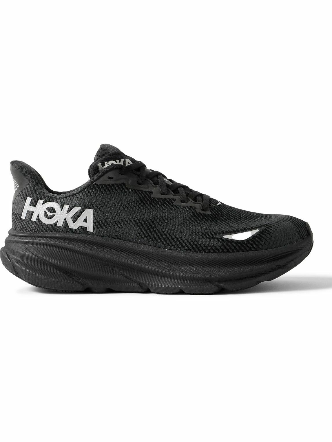 Hoka One One Clifton 9 GTX RubberTrimmed Mesh Sneakers Black Hoka