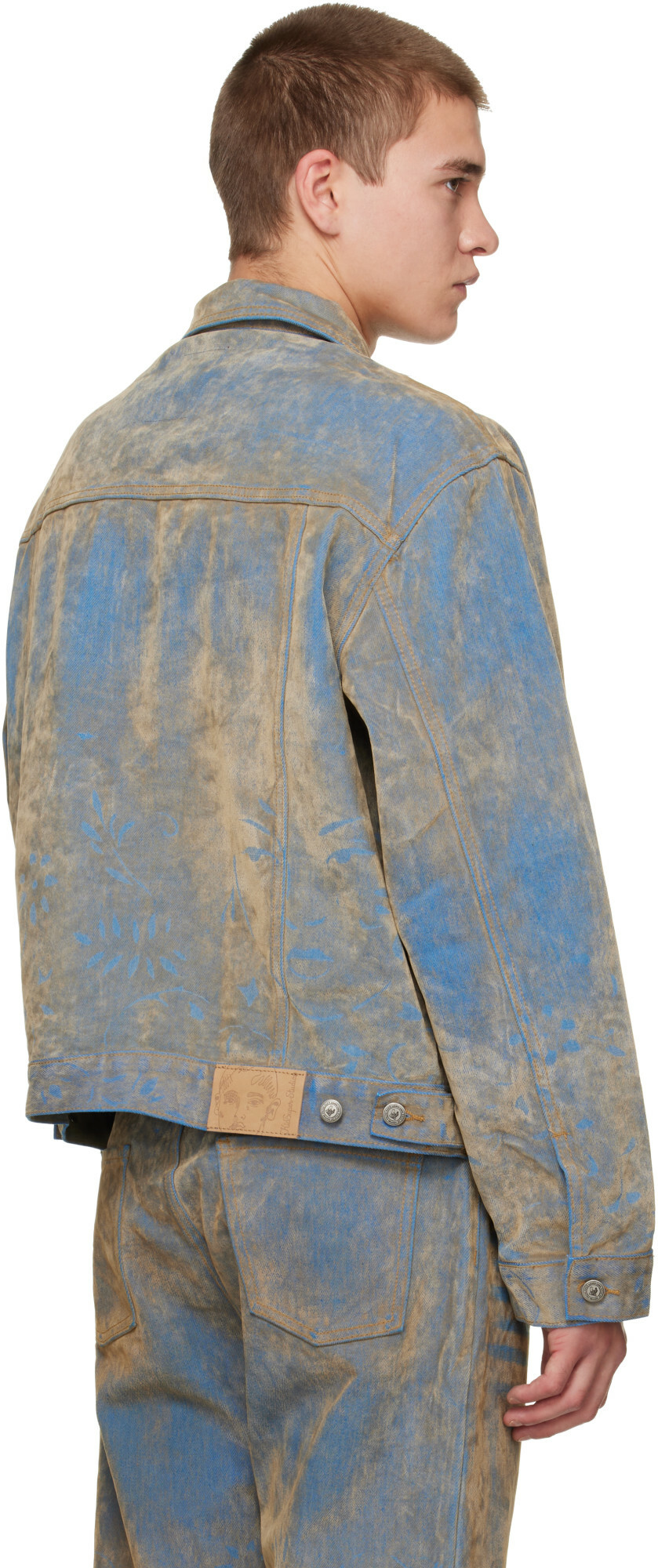 KidSuper Blue Flocked Work Denim Jacket