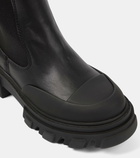 Ganni Black Stitch faux-leather Chelsea boots