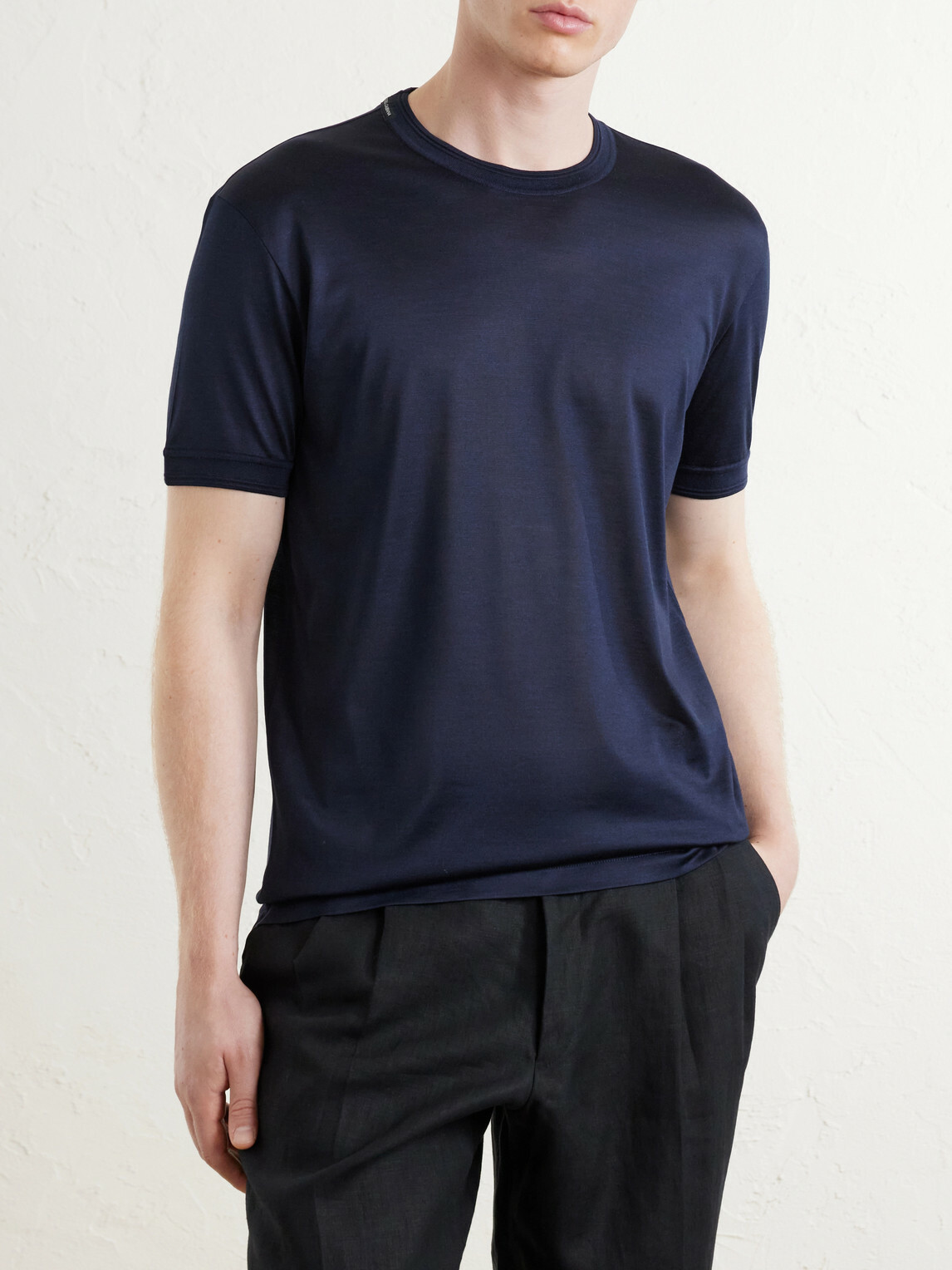Dolce&Gabbana - Silk-Jersey T-Shirt - Blue