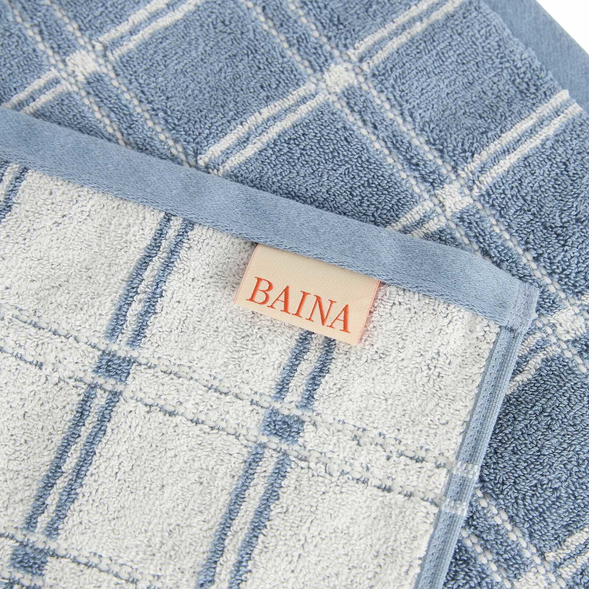 Baina Ness Hand Towel in Celeste/Chalk 
