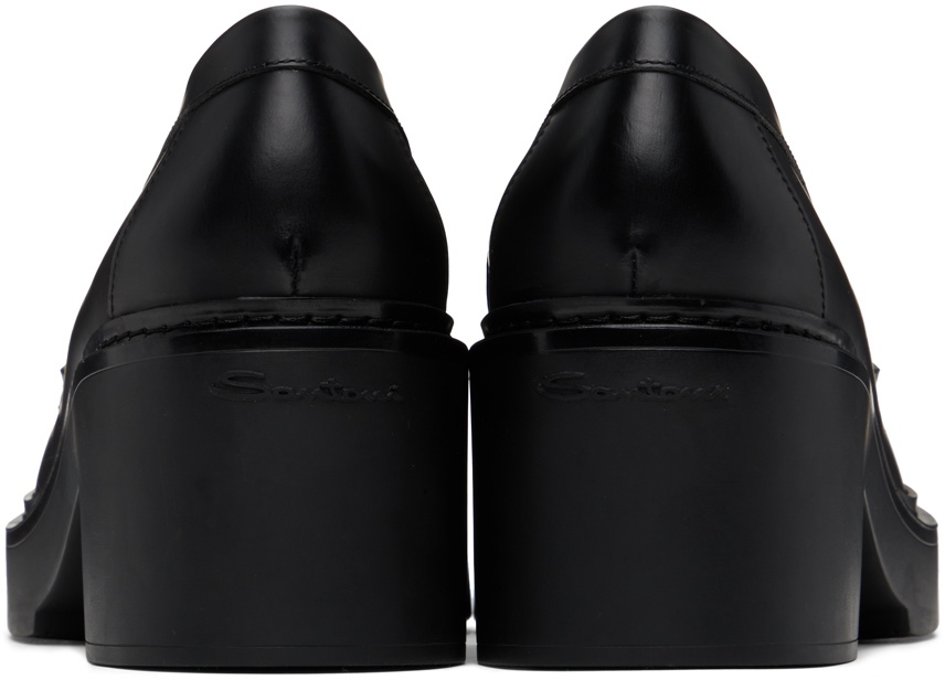 Santoni Black Loafer Heels