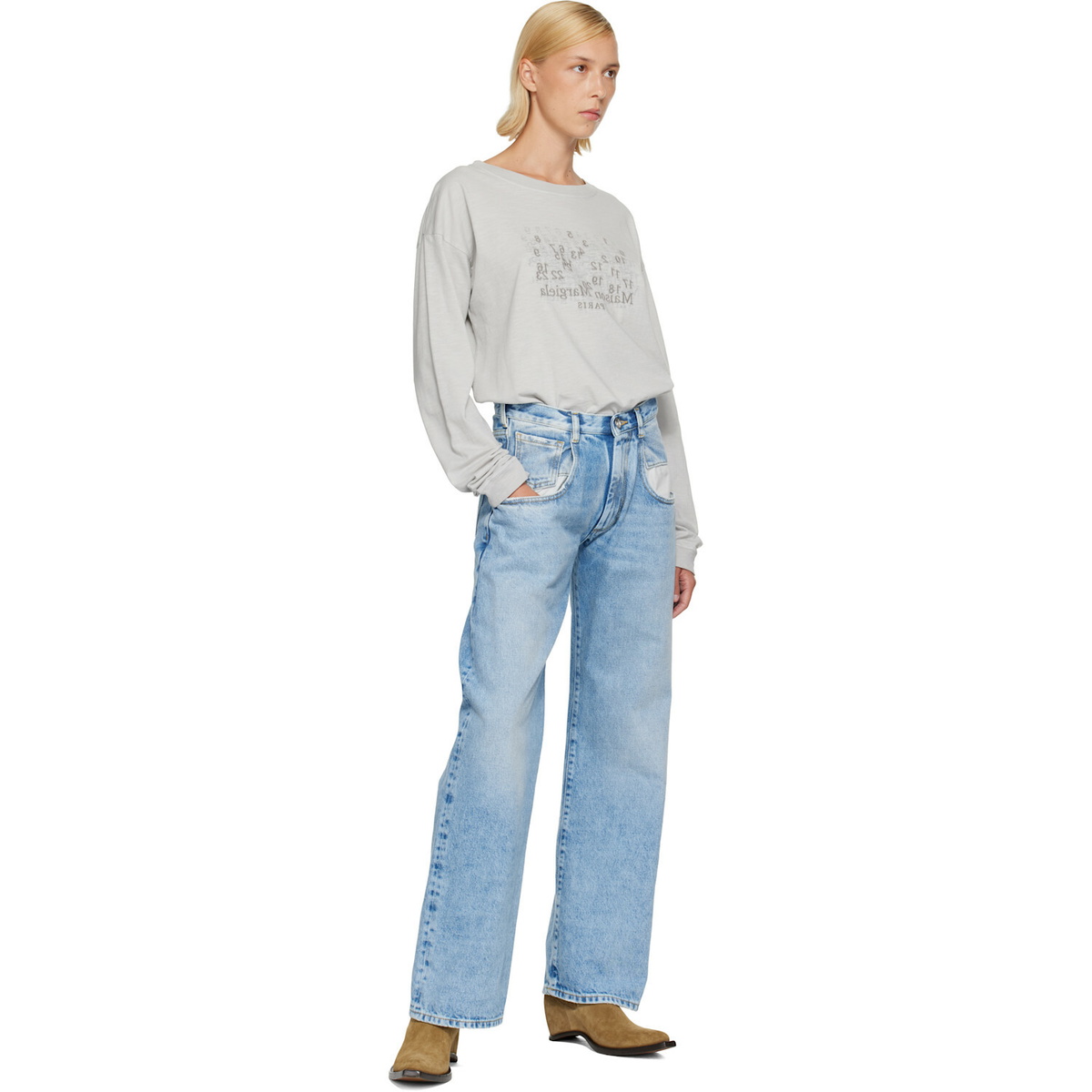 Maison Margiela Blue Contrasted Pockets Straighte Jeans