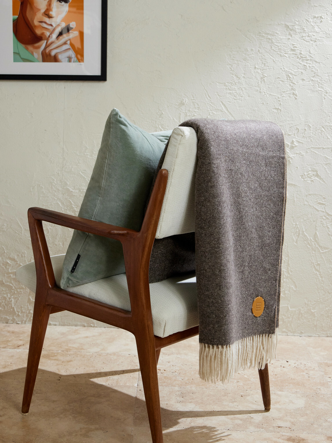 Soho Home - Marwood Logo-Appliquéd Fringed Wool-Blend Throw