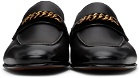 TOM FORD Black Leather Chain Loafers