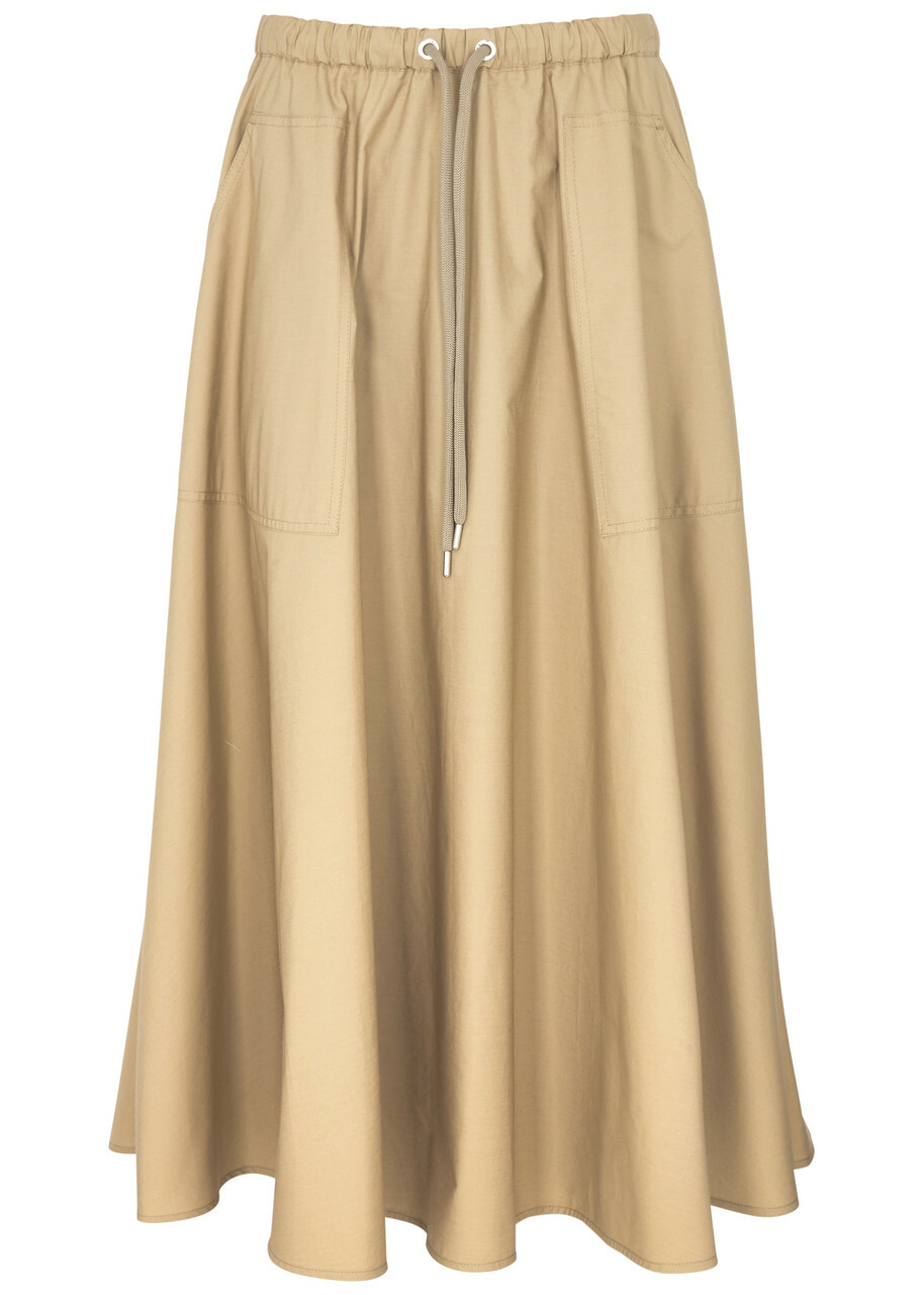 【送料&関税込】Moncler Flared Skirt Moncler Flared Cotton-poplin Midi Skirt Camel Moncler