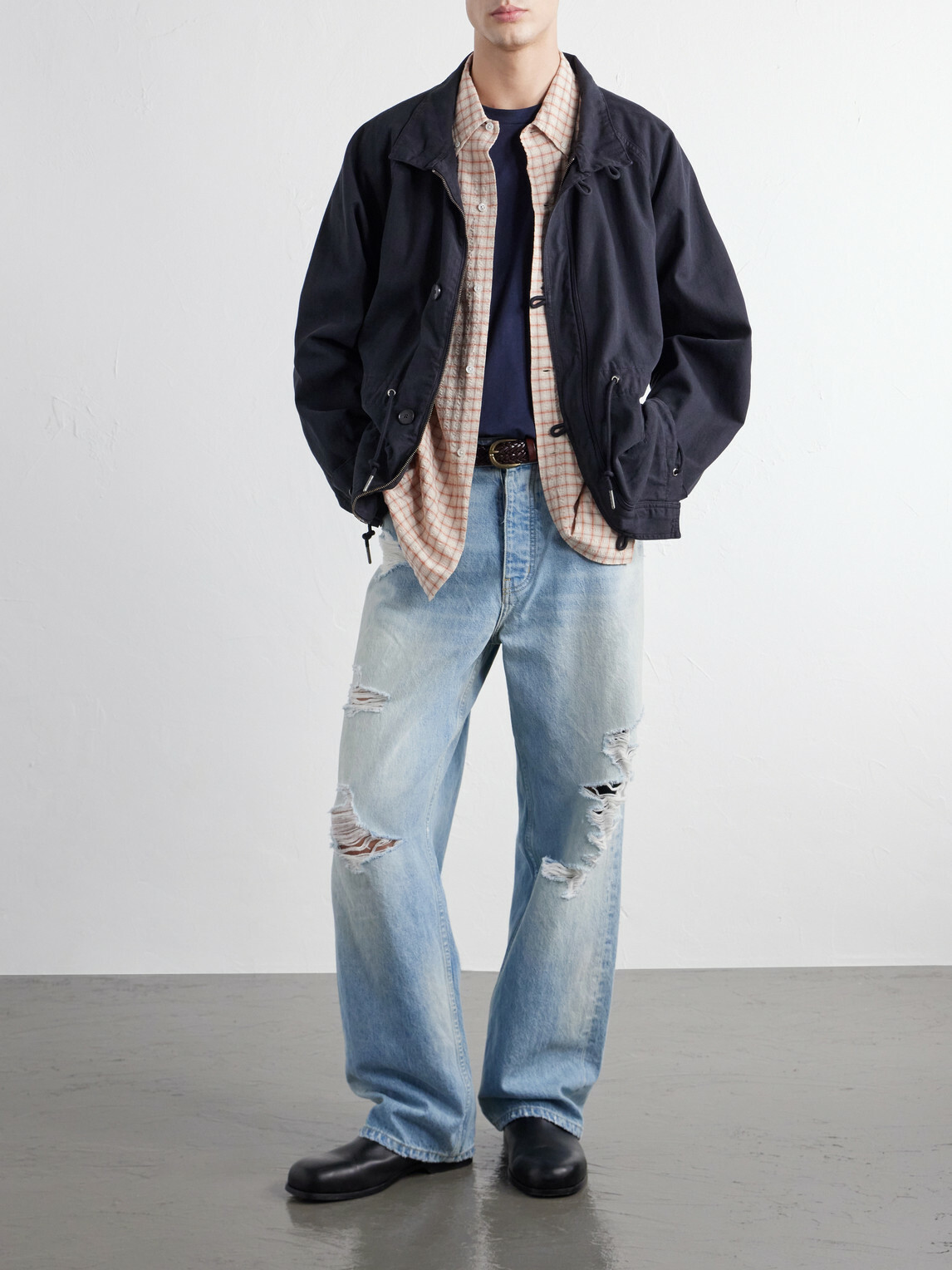 NAHMIAS - Wide-Leg Distressed Jeans - Blue
