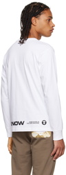 AAPE by A Bathing Ape White Printed Long Sleeve T-Shirt