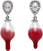 Ottolinger Silver & Pink Pearl Drop Earrings
