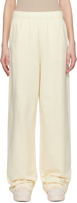 Photo: Moncler Off-White Wide Leg Cotton Sweatpants