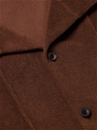 Mr P. - Panelled Cotton-Terry Shirt - Brown