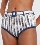 Anna Kosturova High-rise crochet cotton bikini bottoms
