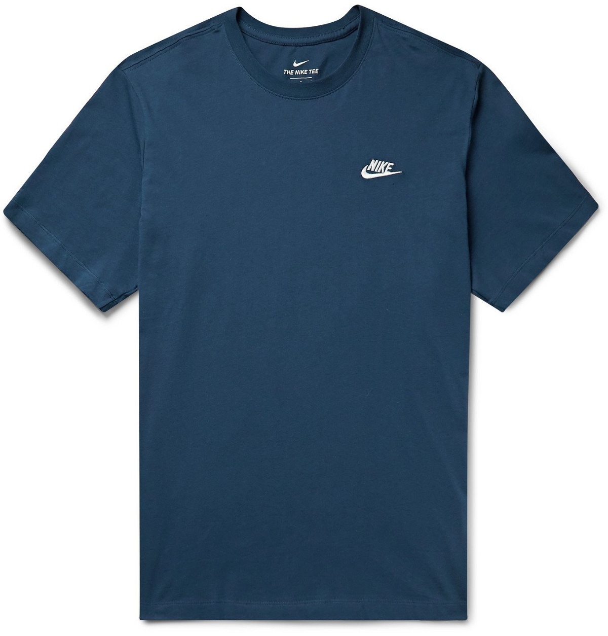 Nike - Sportswear Club Logo-Embroidered Cotton-Jersey T-Shirt - Blue Nike