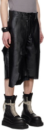 Swampgod Black Beach Leather Shorts