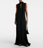 Plan C Scarf-detail jersey maxi dress
