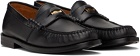 Rhude Black Leather Penny Loafers