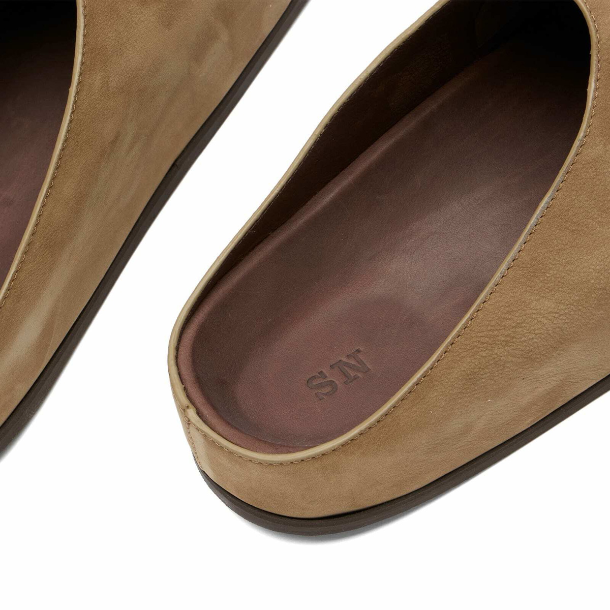 Studio Nicholson Men's Wearing Slip On Clog in Taupe
