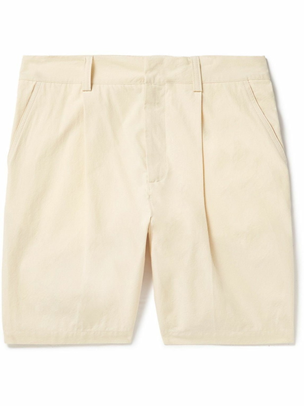 Photo: Orlebar Brown - Aston Straight-Leg Pleated Cotton Shorts - Neutrals