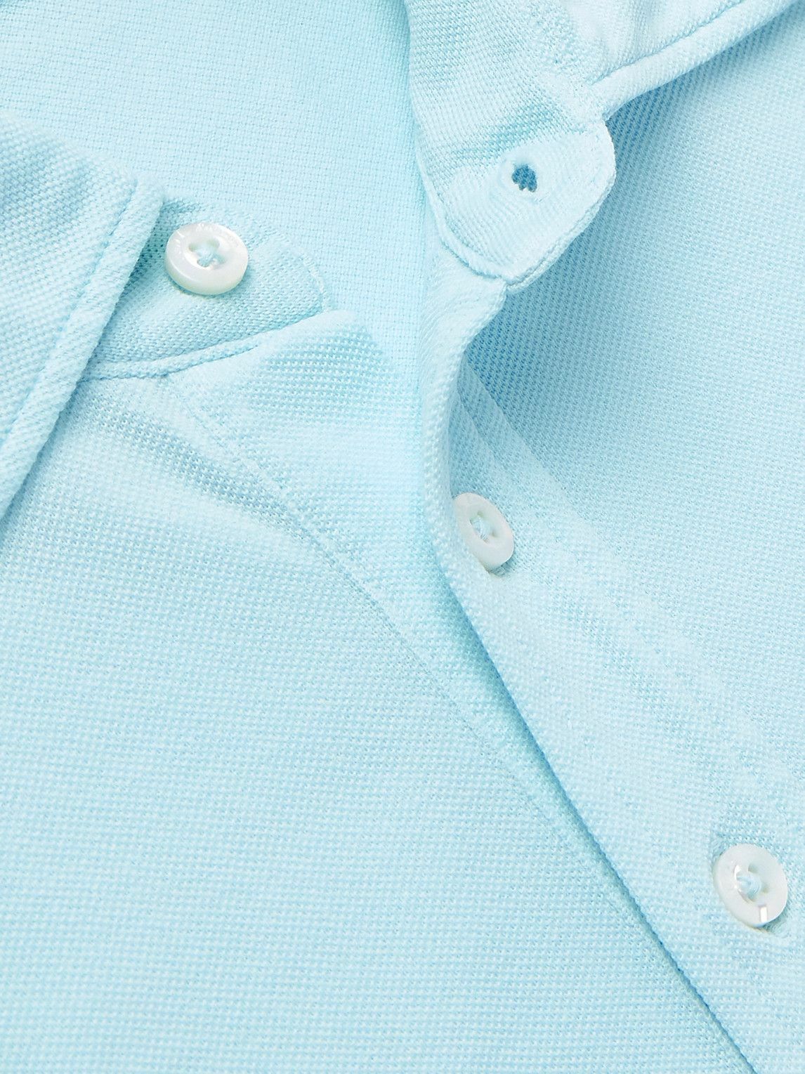 Ralph Lauren Purple label - Slim-Fit Washed Cotton-Piqué Polo Shirt - Blue