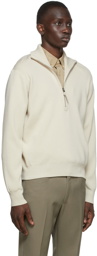 TOM FORD Off-White Half-Zip Sweater
