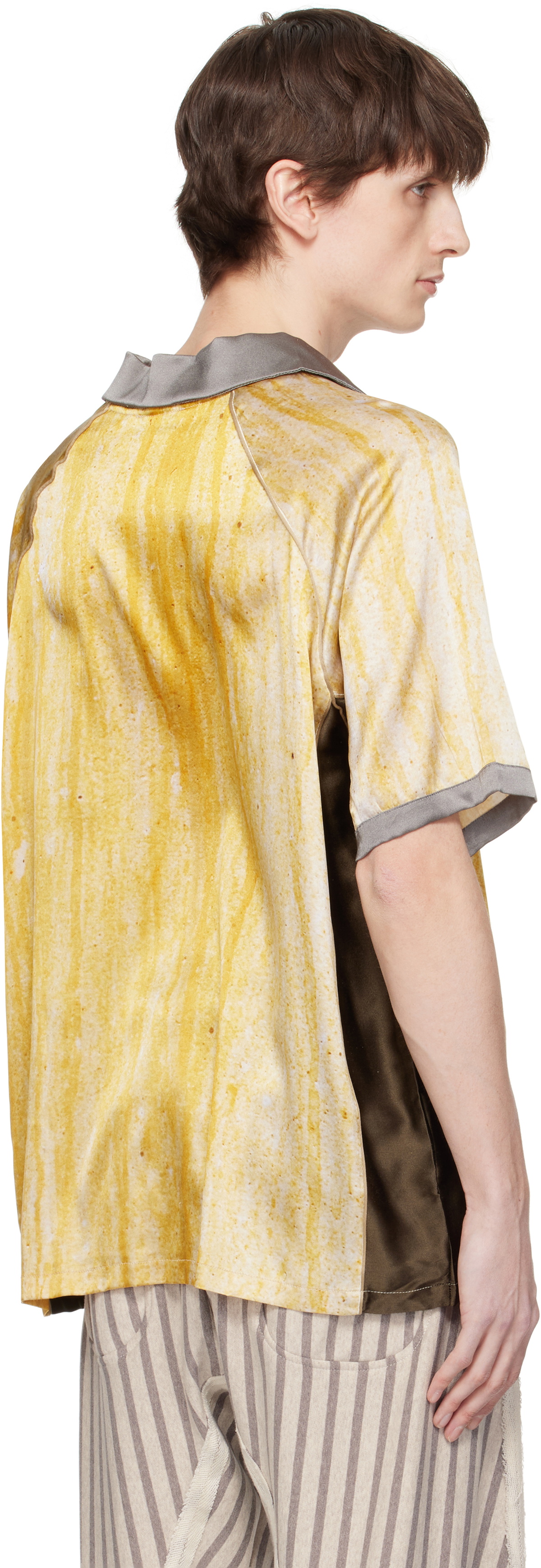 Serapis Yellow Drips Silk Football Polo Serapis