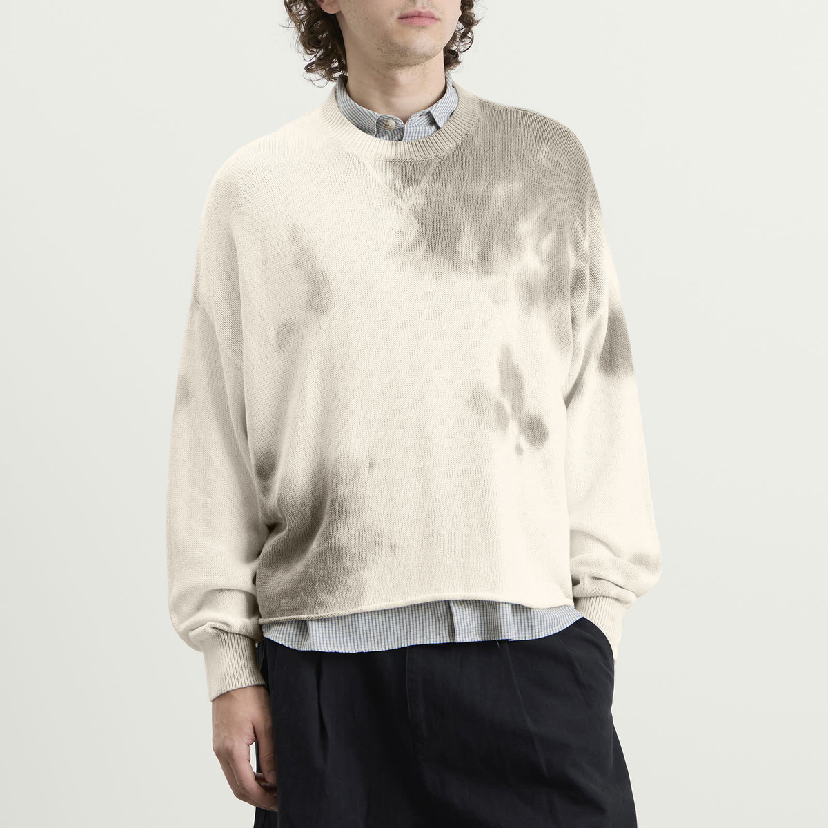 Picante Men's Hemp Tie Dye Jumper in Grey