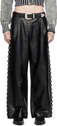 VAQUERA Black Studded Leather Pants
