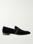 Christian Louboutin - Dandydeco Grosgrain-Trimmed Velour Loafers - Black