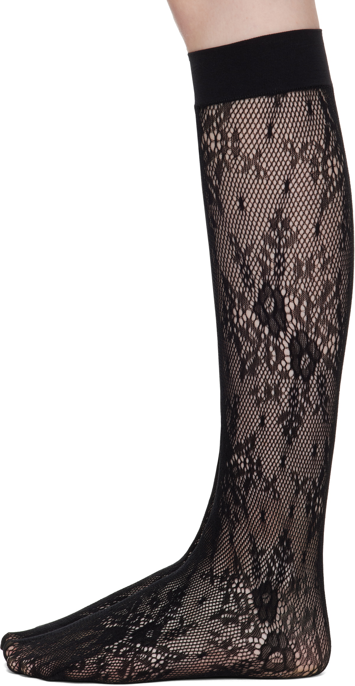 Swedish Stockings Black Rosa Lace Knee-High Socks