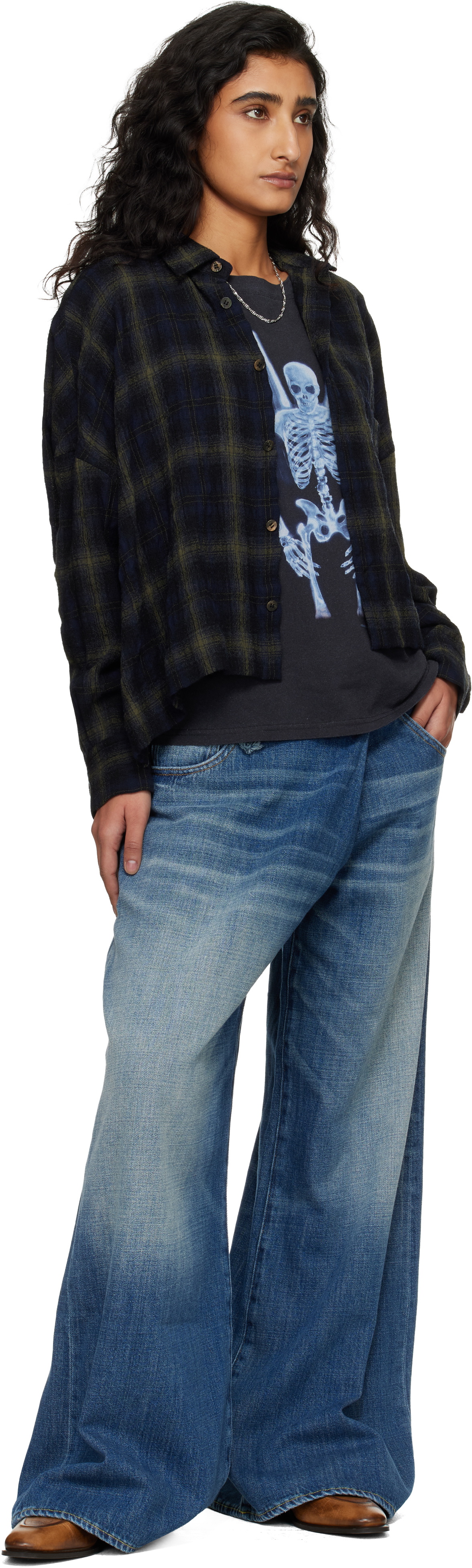 R13 Blue Nico Wrap Jeans