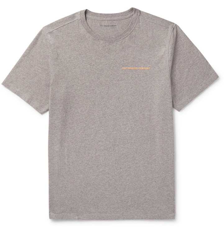 Photo: Pop Trading Company - Logo-Print Mélange Cotton-Jersey T-Shirt - Gray