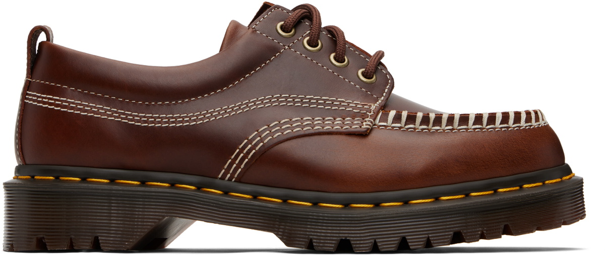 Dr. Martens Brown Lowell Leather Moc Toe Derbys