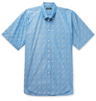 Balenciaga - Oversized Button-Down Collar Striped Cotton-Blend Shirt - Blue