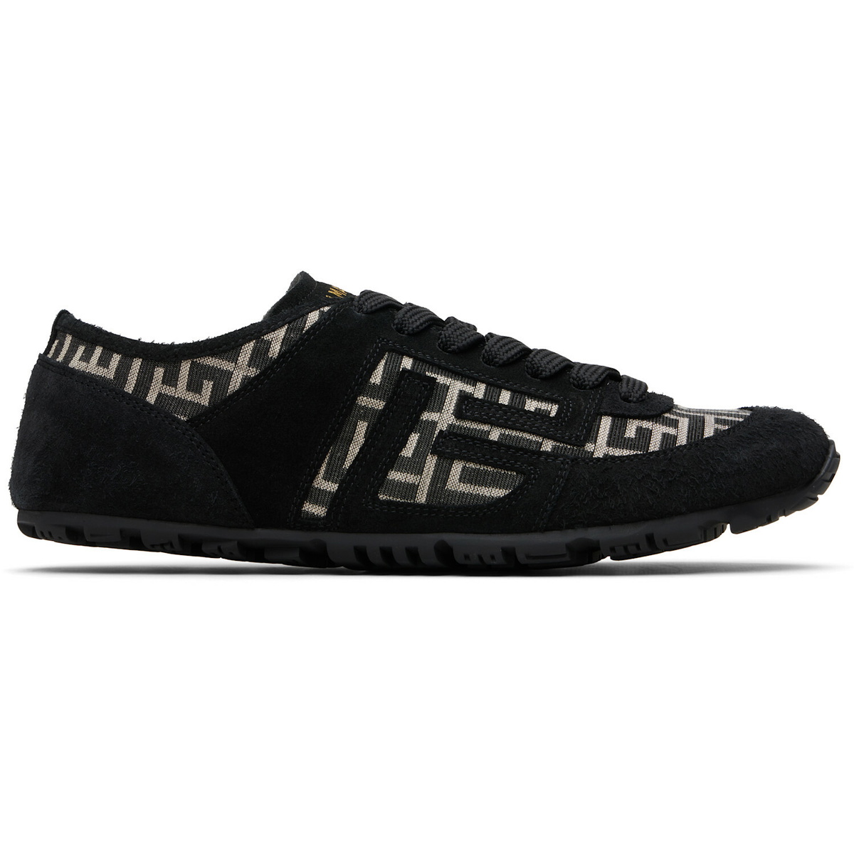 BALMAIN Black Racer 45 Monogram Jacquard Sneakers