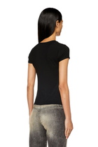 Diesel Ribbed-jersey top with chain necklace - T-Shirts Womens in Black