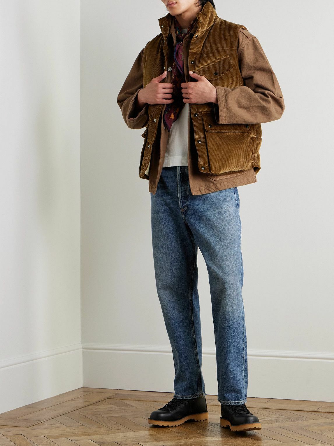 Drake's - Quilted Cotton-Corduroy Down Gilet - Brown