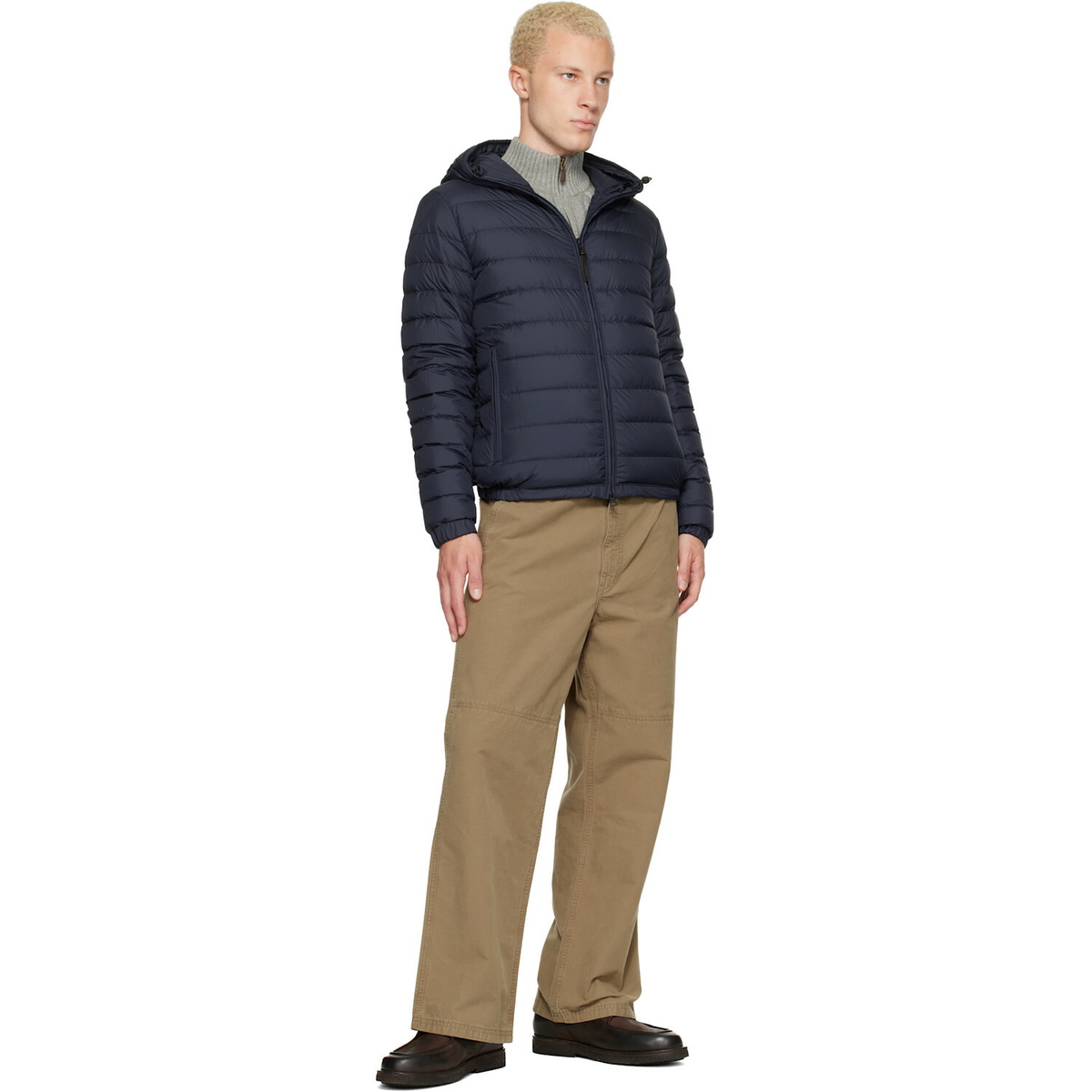 Moncler Navy Solienn Hooded Short Down Jacket
