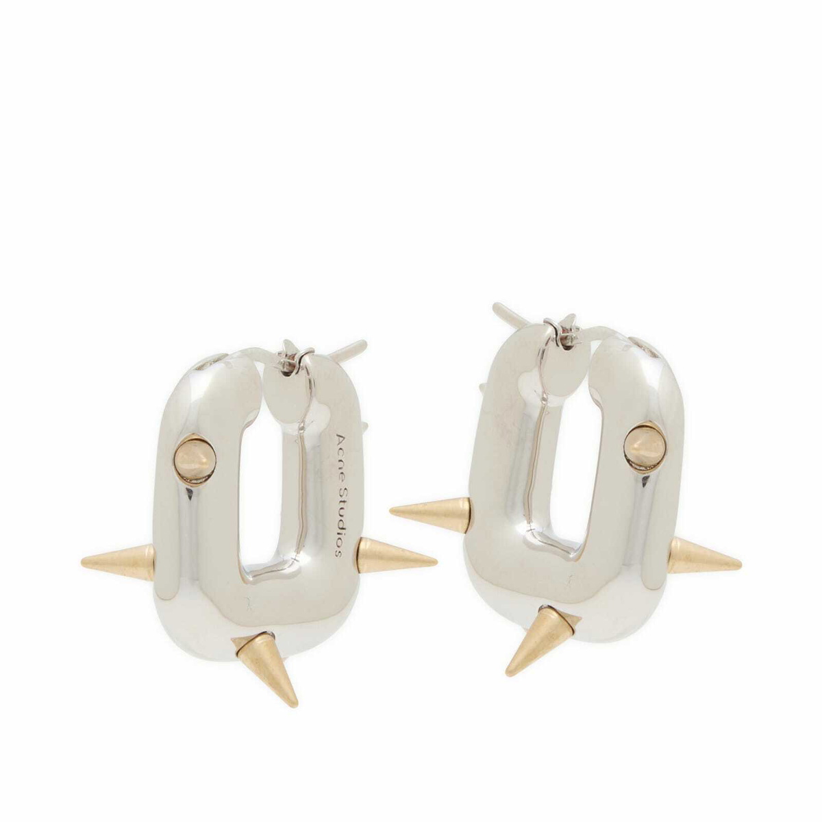 Acne Studios Silver Chain Lock Earrings Acne Studios