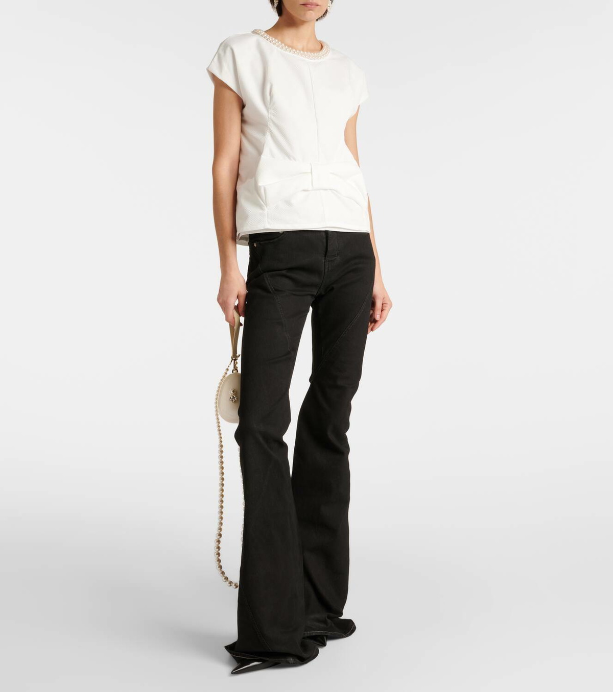Junya Watanabe Beaded bow-detail top
