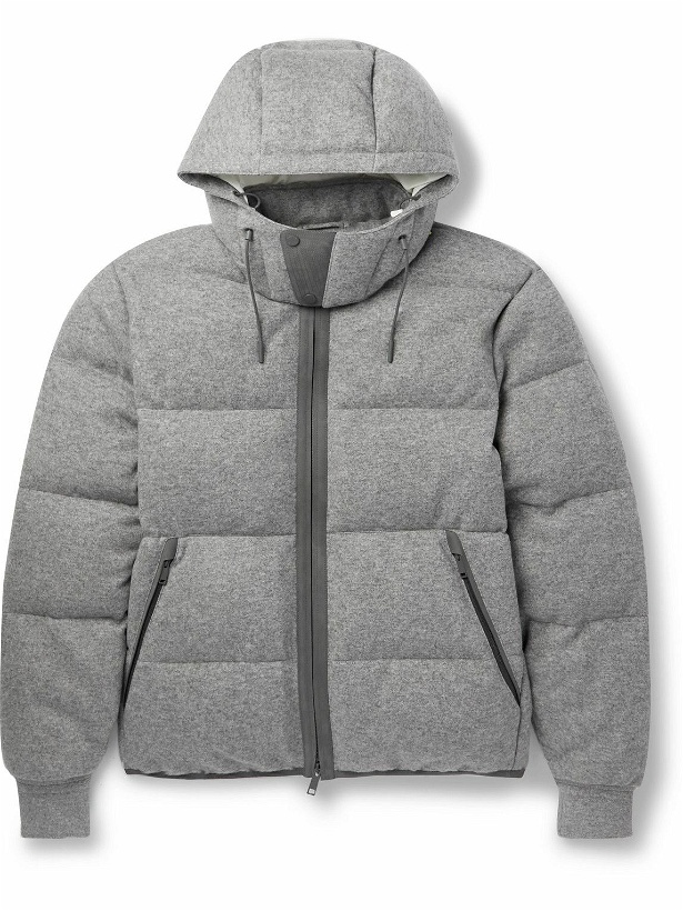 Photo: Zegna - Quilted Oasi Cashmere Hooded Down Jacket - Gray