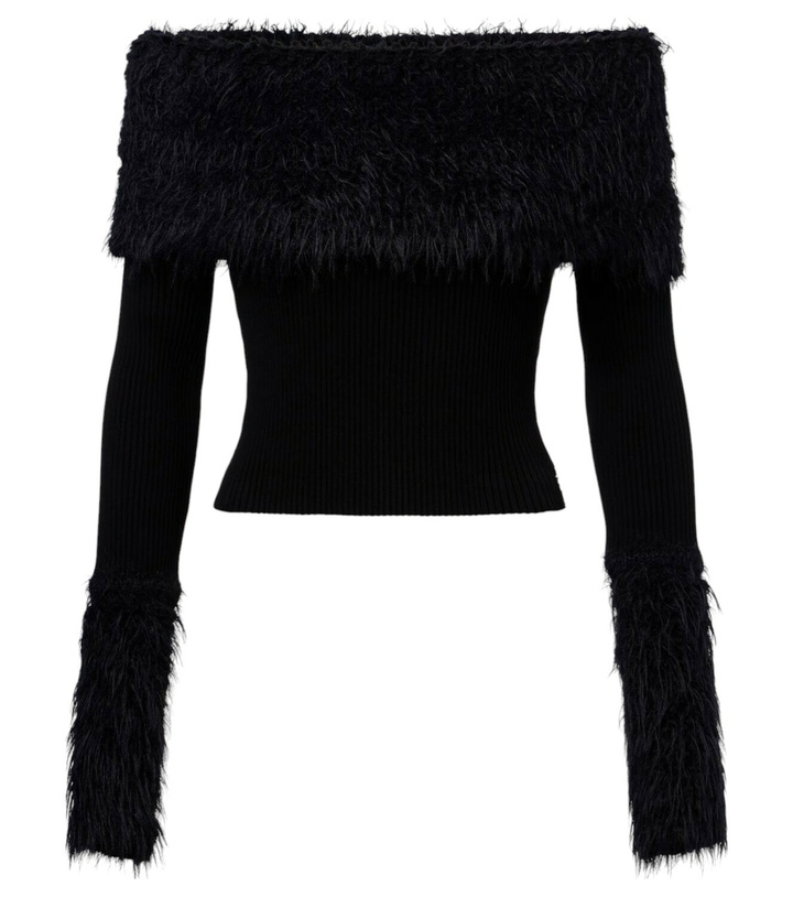 Photo: Jean Paul Gaultier Ribbed-knit faux fur-trimmed top