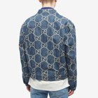 Gucci Men's GG Jacquard Denim Jacket in Blue