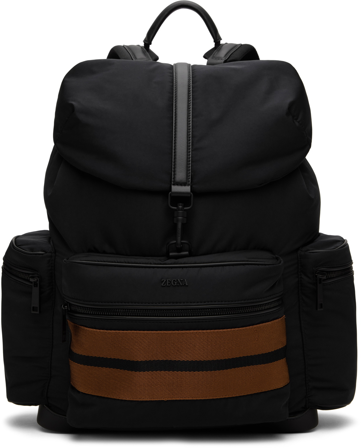 ZEGNA Black Technical Fabric Special Backpack