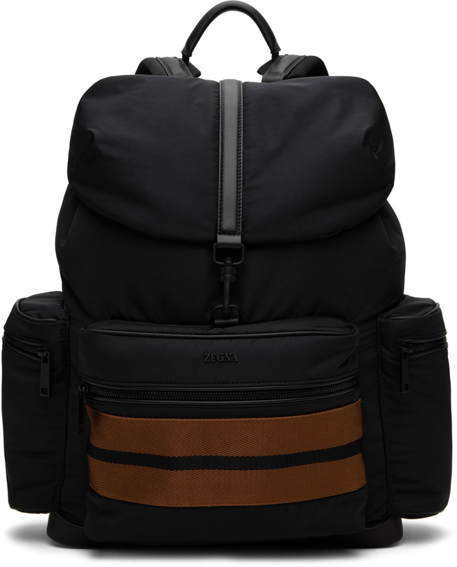 Photo: ZEGNA Black Technical Fabric Special Backpack