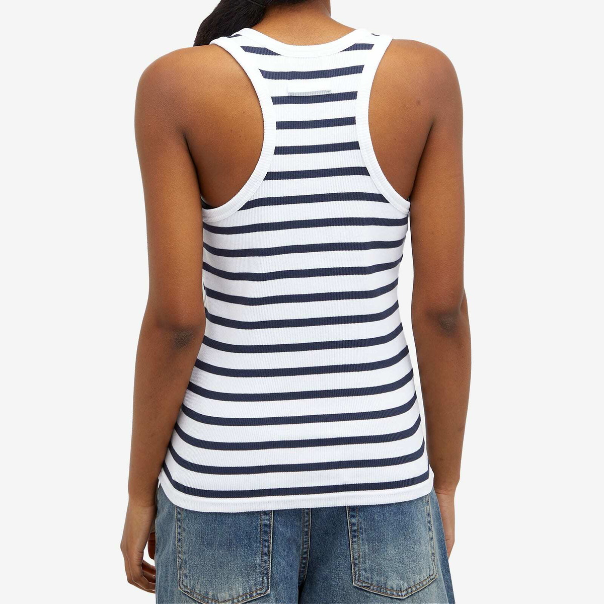 Jean Paul Gaultier Women's Vest Top in White/Navy