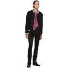 Saint Laurent Pink and Black Used-Look Zebra T-Shirt