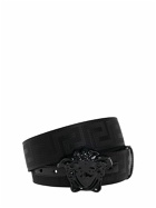 VERSACE - 4cm Medusa Tech & Leather Belt